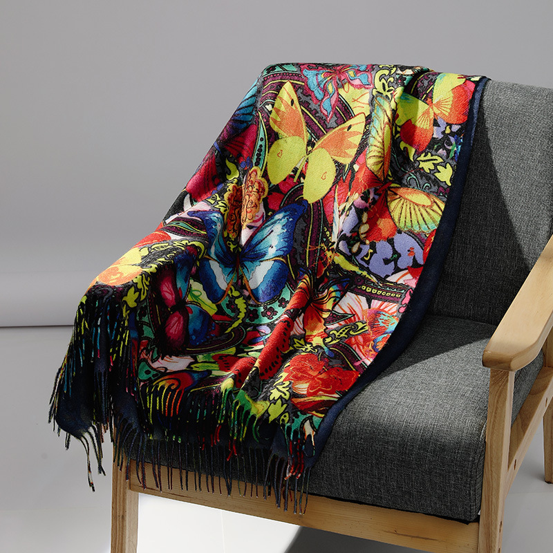 여성을위한 럭셔리 브랜드 유화 캐시미어 스카프 따뜻한  - Men Scarf Wool 리뷰 및 가격
