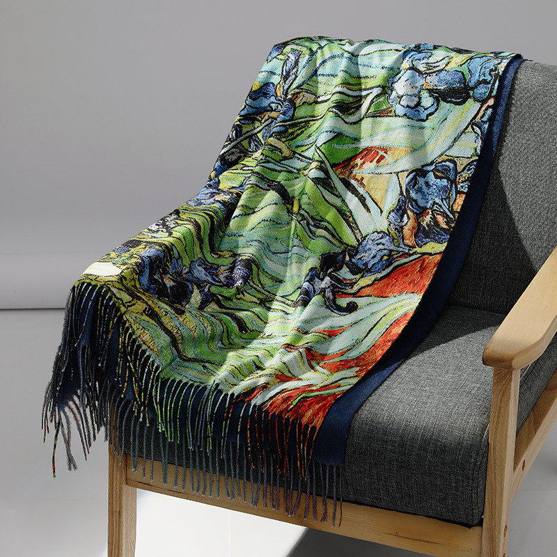 여성을위한 럭셔리 브랜드 유화 캐시미어 스카프 따뜻한  - Men Scarf Wool 리뷰 및 가격