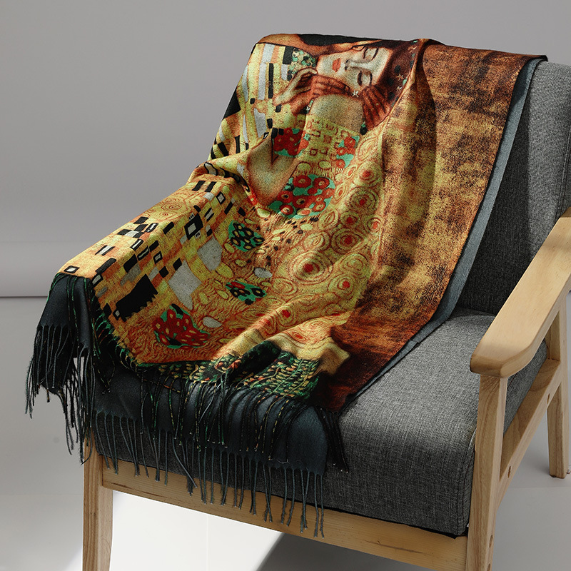 여성을위한 럭셔리 브랜드 유화 캐시미어 스카프 따뜻한  - Men Scarf Wool 리뷰 및 가격