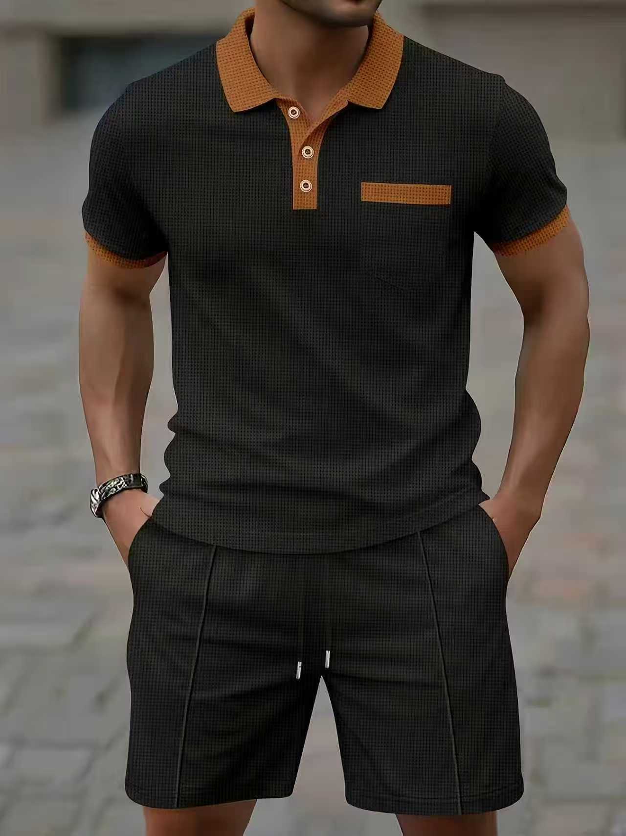 베스트셀러 남성 여름 반팔 셔츠 티셔츠 폴로 반바지 세 - Men'S Fashion Undershirt 리뷰 및 가격