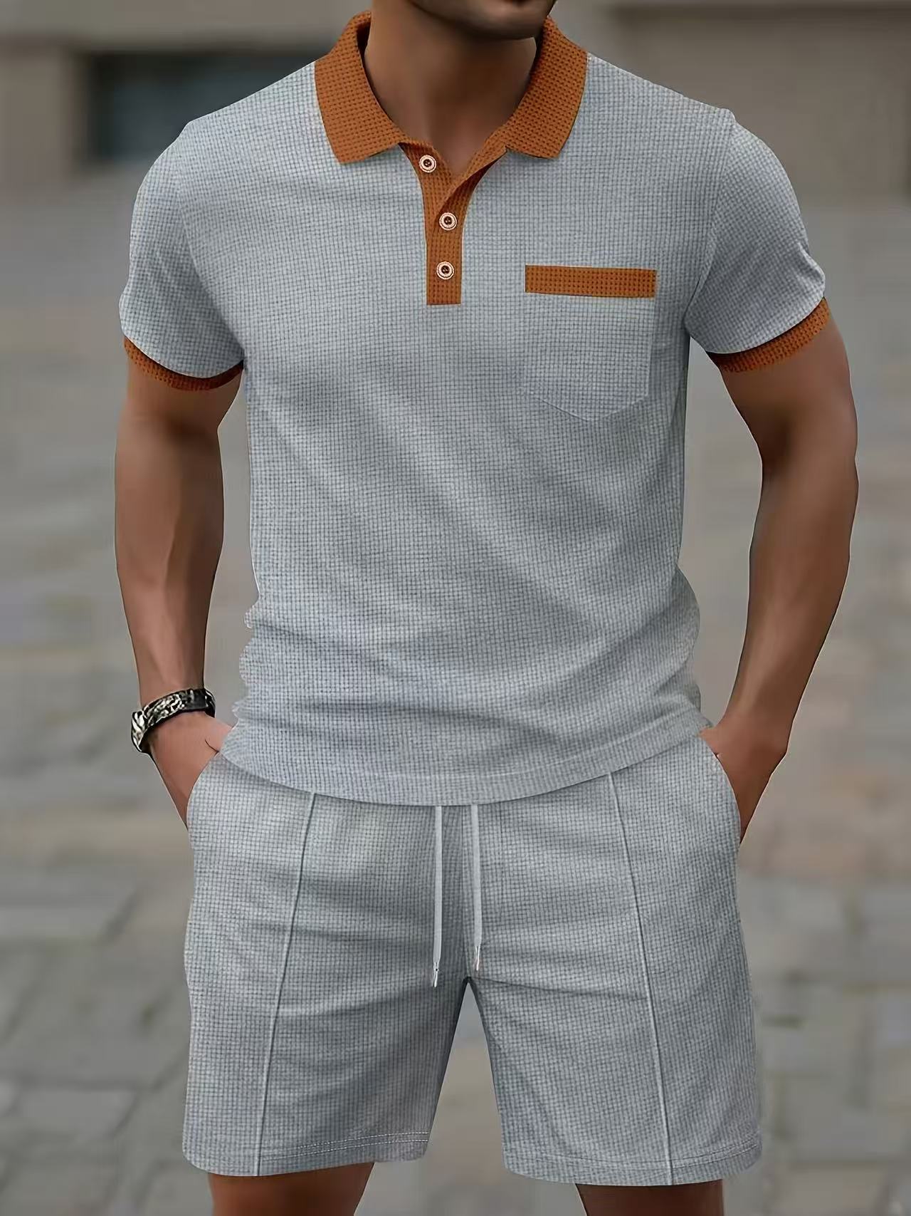베스트셀러 남성 여름 반팔 셔츠 티셔츠 폴로 반바지 세 - Men'S Fashion Undershirt 리뷰 및 가격