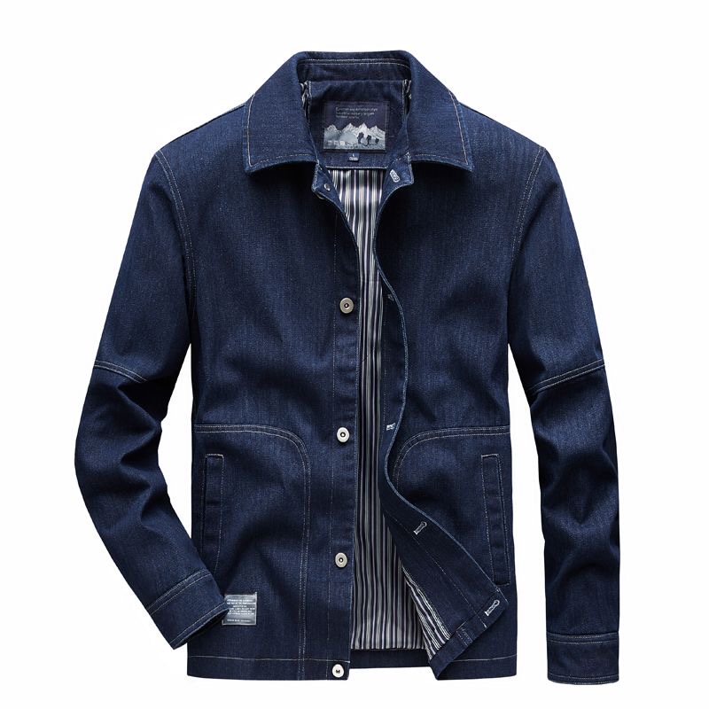 가을, 봄 패션 트렌드 아메리칸 빈티지 솔리드 컬러 데 - Mens Fashion Denim Jacket 리뷰 및 가격