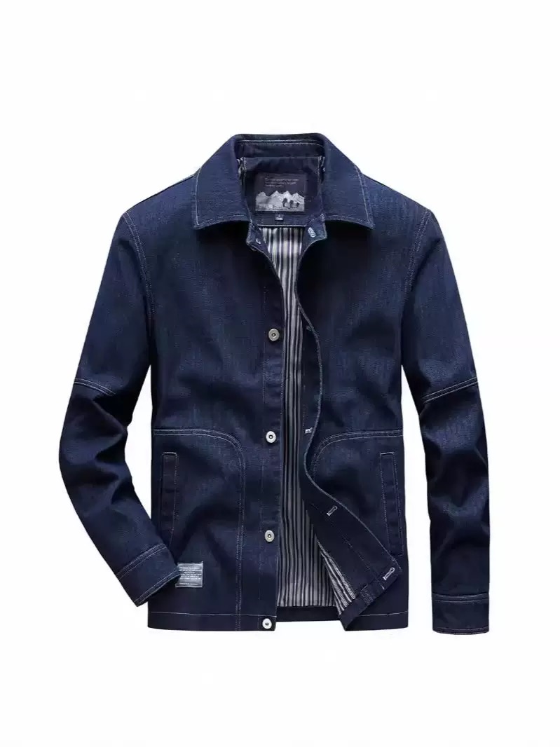 가을, 봄 패션 트렌드 아메리칸 빈티지 솔리드 컬러 데 - Mens Fashion Denim Jacket 리뷰 및 가격