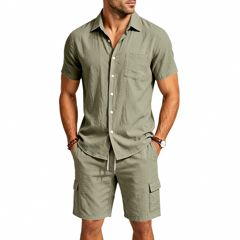 남성 여름 아메리칸 린넨 투피스 세트 반팔 셔츠 드로스 - Linen Shirt Summer 리뷰 및 가격