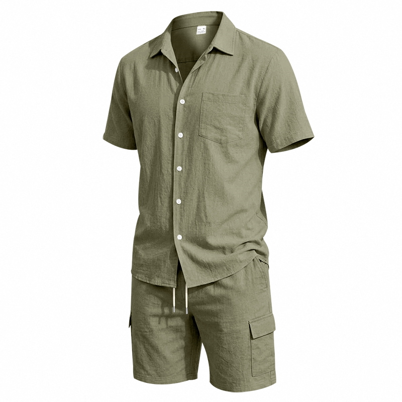 남성 여름 아메리칸 린넨 투피스 세트 반팔 셔츠 드로스 - Linen Shirt Summer 리뷰 및 가격
