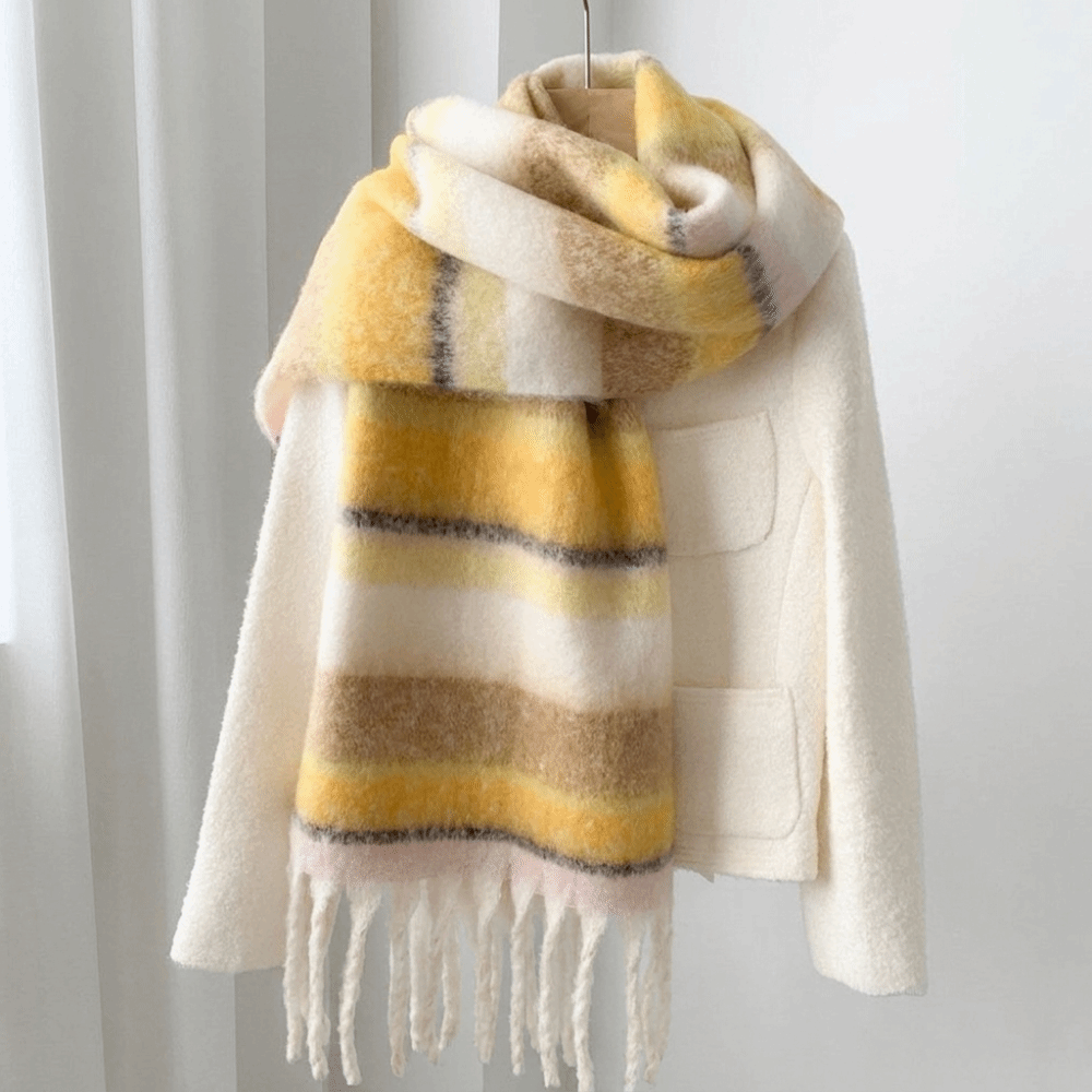 우아한 모헤어 스트라이프 울 스카프 태슬 겨울 캐시미어 - Men Scarf Wool 리뷰 및 가격