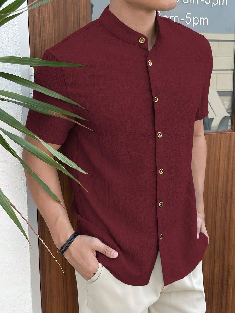 Manfinity VCAY 남성 플레인 위브 프론트 버 - Linen Shirt Summer 리뷰 및 가격